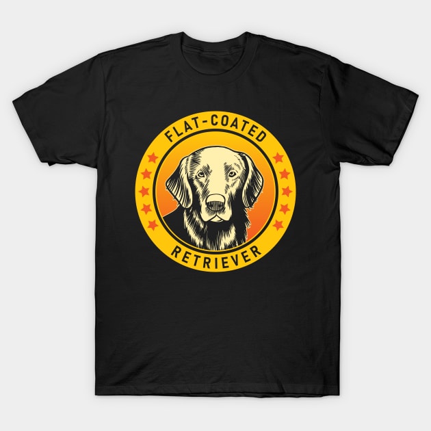 Flat-Coated Retriever Dog Portrait T-Shirt by millersye